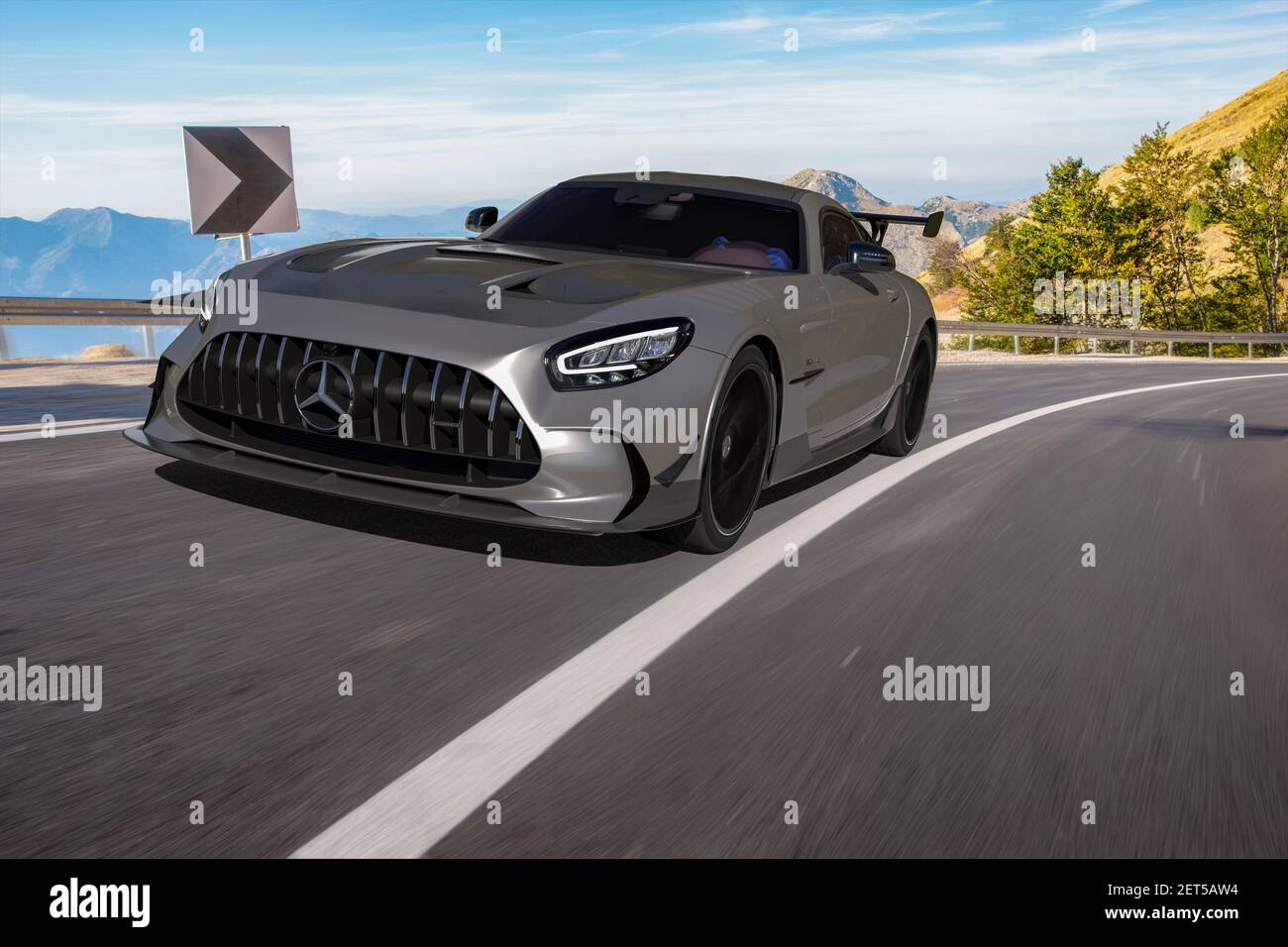 Mercedes-AMG GT série noire .auto avec un nouveau record de Nürburgring. Banque D'Images