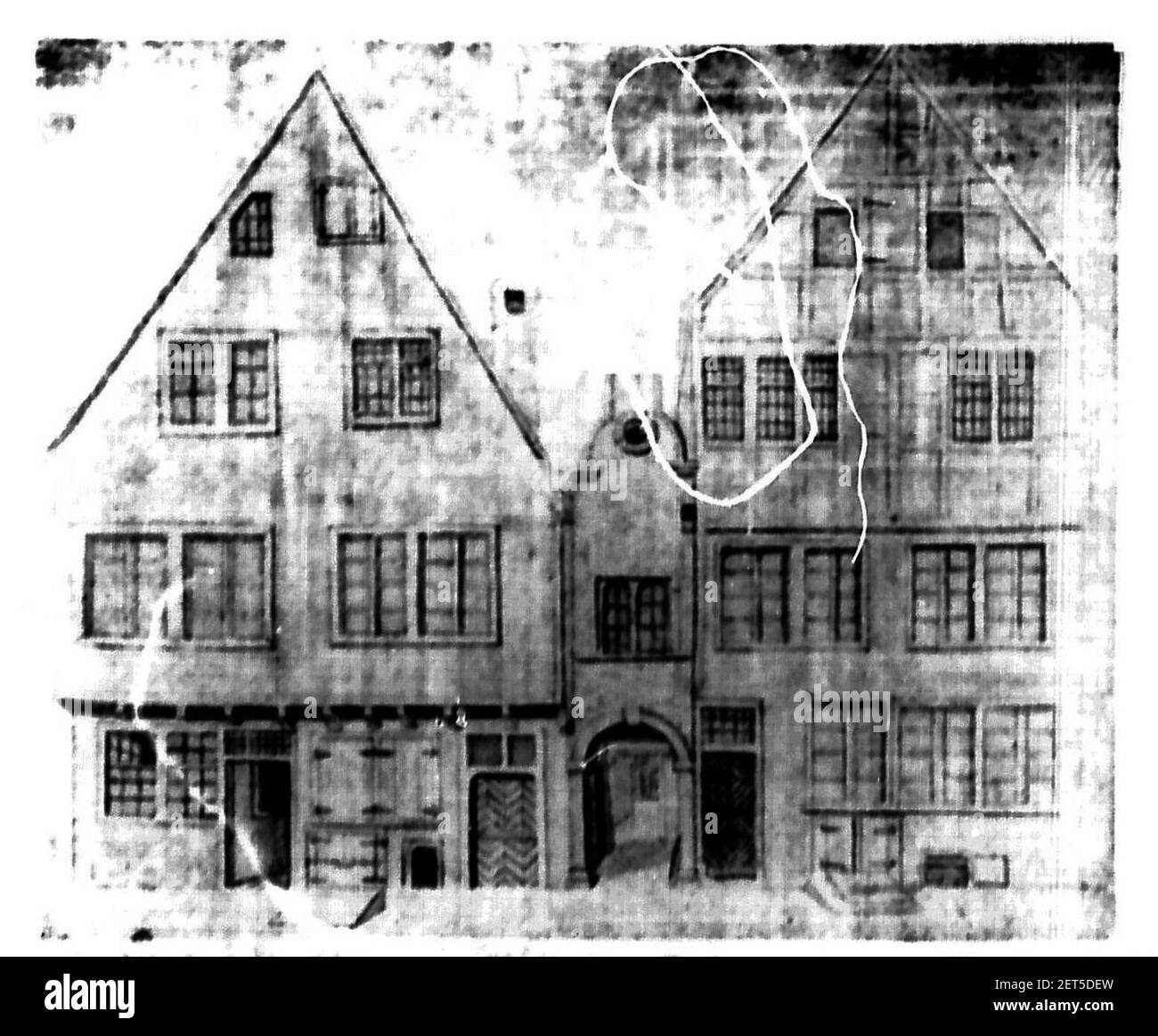 Paul Sültenfuß, Das Düsseldorfer Wohnhaus bis zur Mitte des 19. Jahrhunderts, (DISS. TH Aachen), 1922, ABB. 15 Düsseldorf - Fachwerkhäuser. Banque D'Images