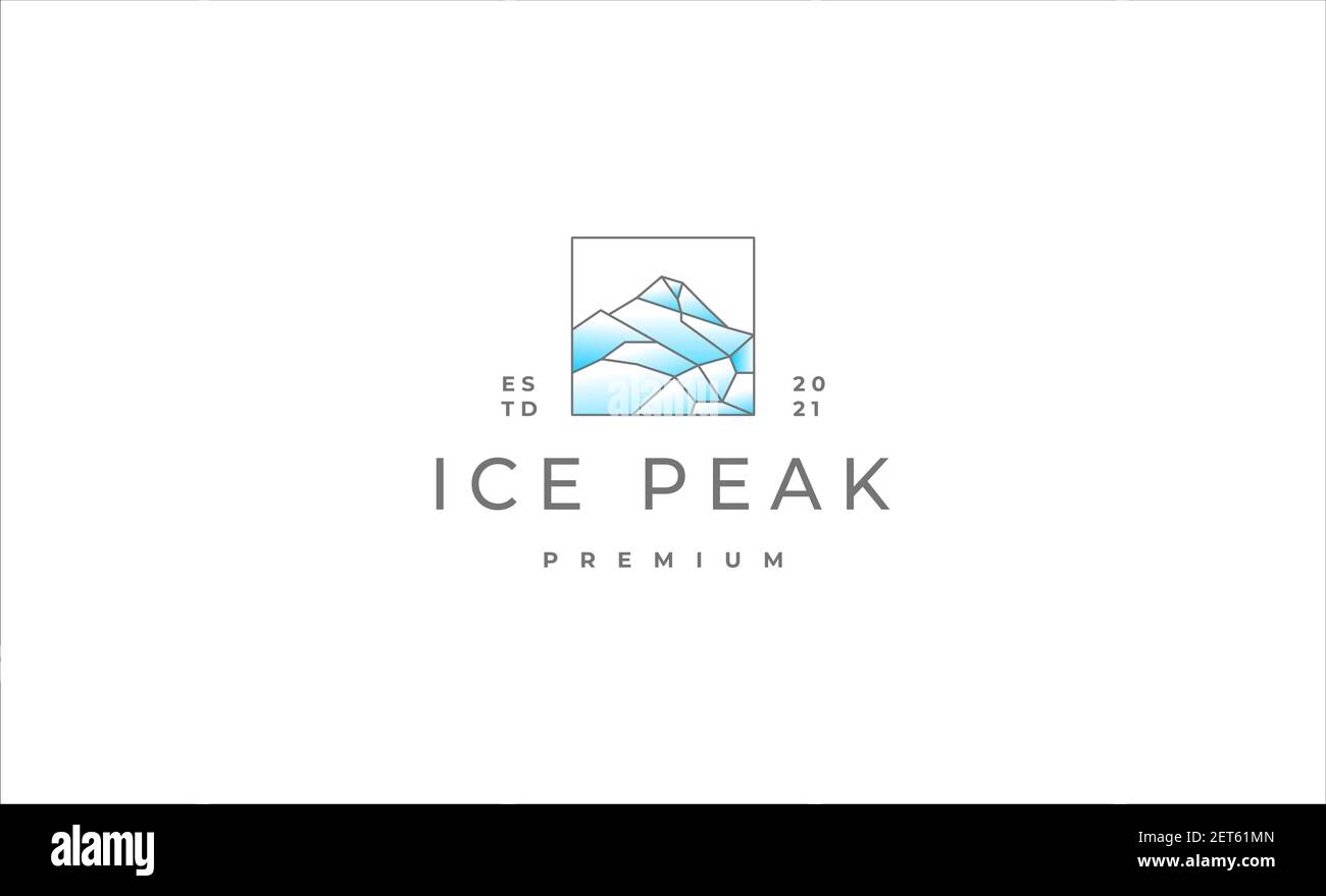 ice peak mount stone adventure icepic géométrique logo ligne illustration du contour artistique Banque D'Images