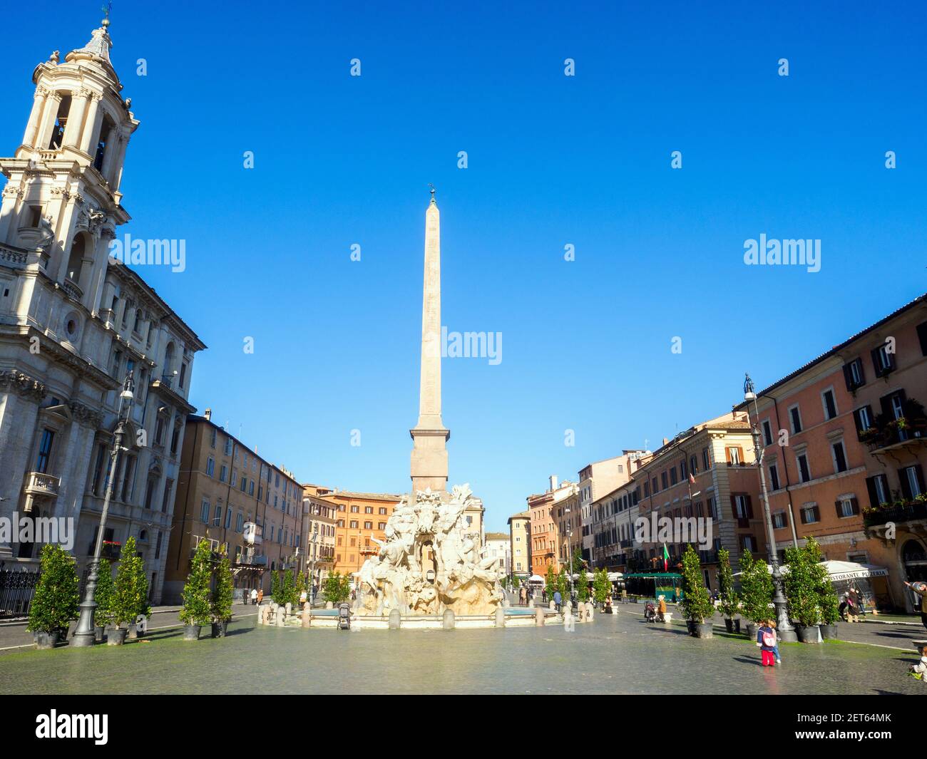 Fontana dei Quattro Fiumi sur la Piazza Navona - Rome, Italie Banque D'Images