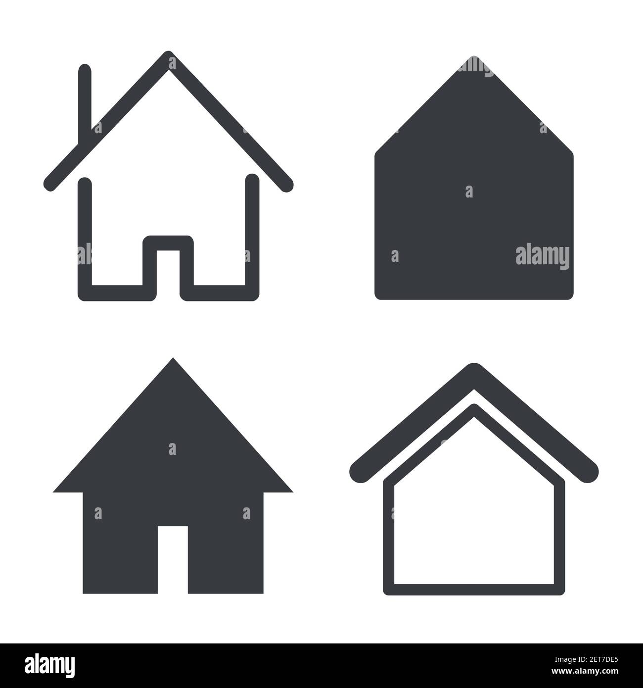 Collection d'icônes du bouton Accueil. Ensemble d'affiches pour l'infographie, le logo, le développement d'applications et la conception de sites Web. Illustration de Vecteur
