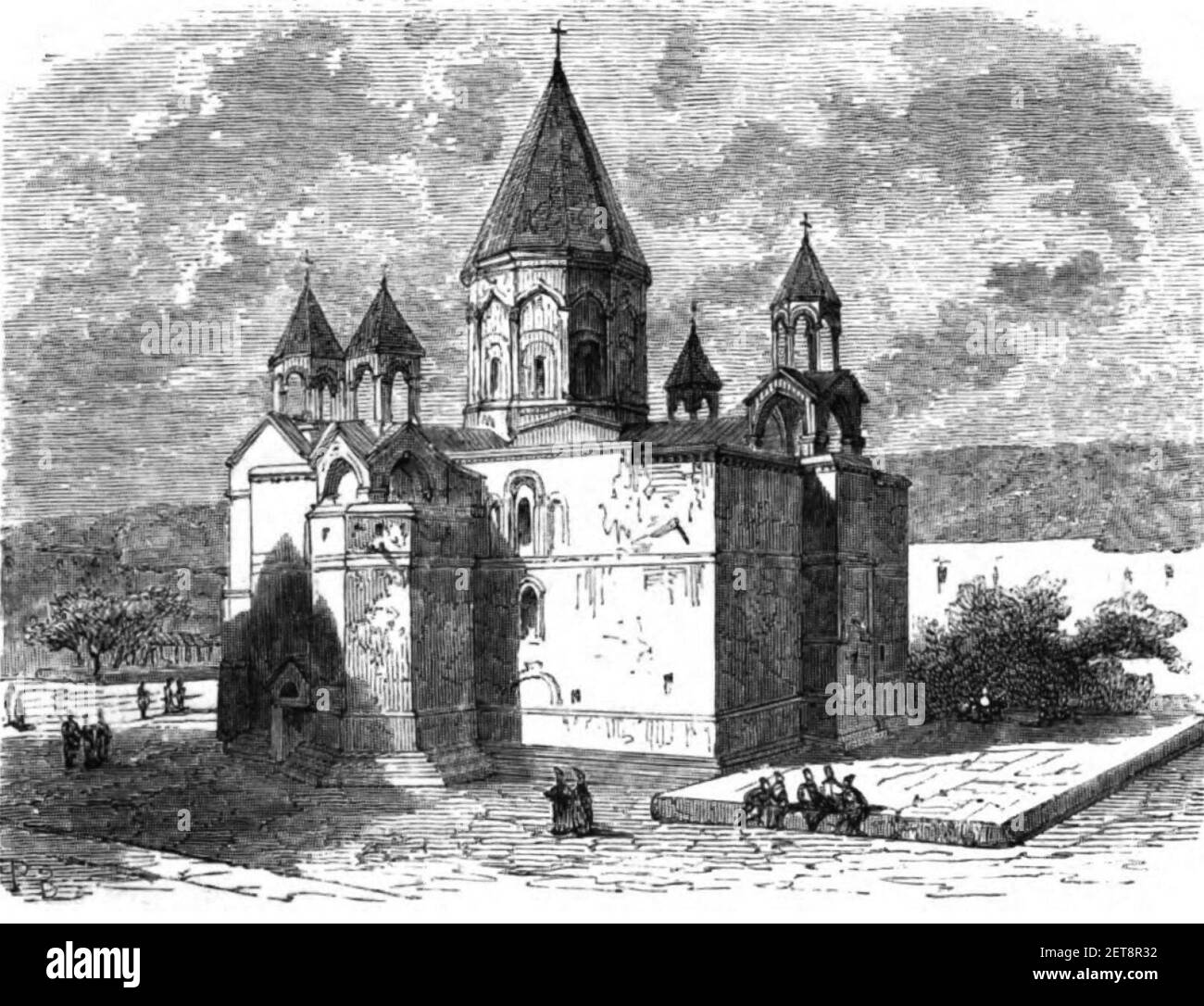 PO. Monasthére d'Edchmiadxin. Floriant Gille. Lettres sur le Caucase et la Crimée. 1859. P.319. Banque D'Images