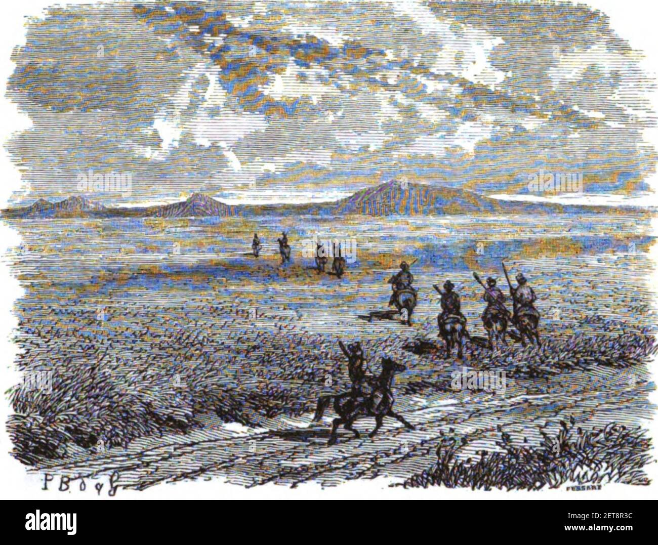 PO. La steppe du Kouban (Fussart). Floriant Gille. Lettres sur le Caucase et la Crimée. 1859. P.409. Banque D'Images