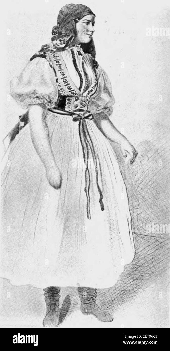 Robe paysanne de Bílovice par Josef Mánes. Banque D'Images