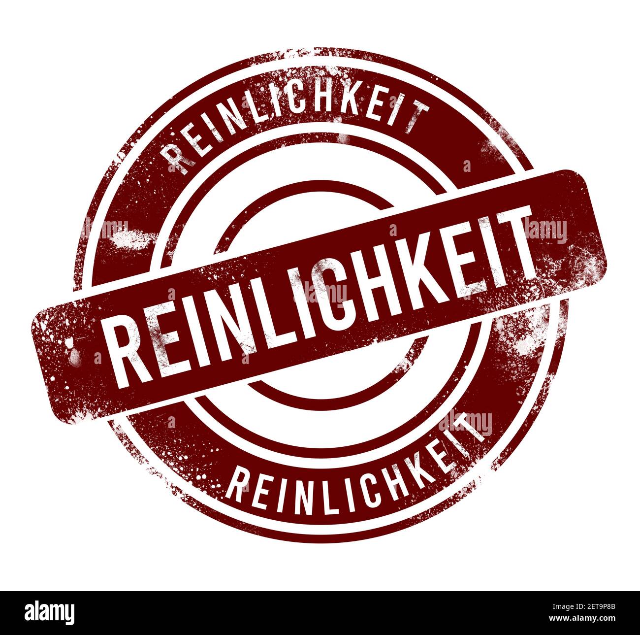 reinlickkeit - bouton rond rouge de grunge, timbre Banque D'Images