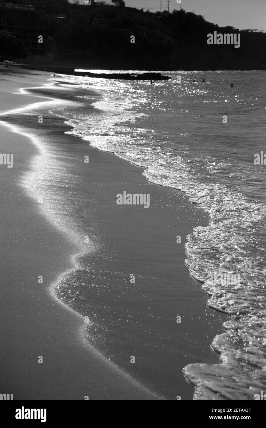 vagues douces sur la grande plage d'anse grenade îles venteuses à l'ouest indies Banque D'Images