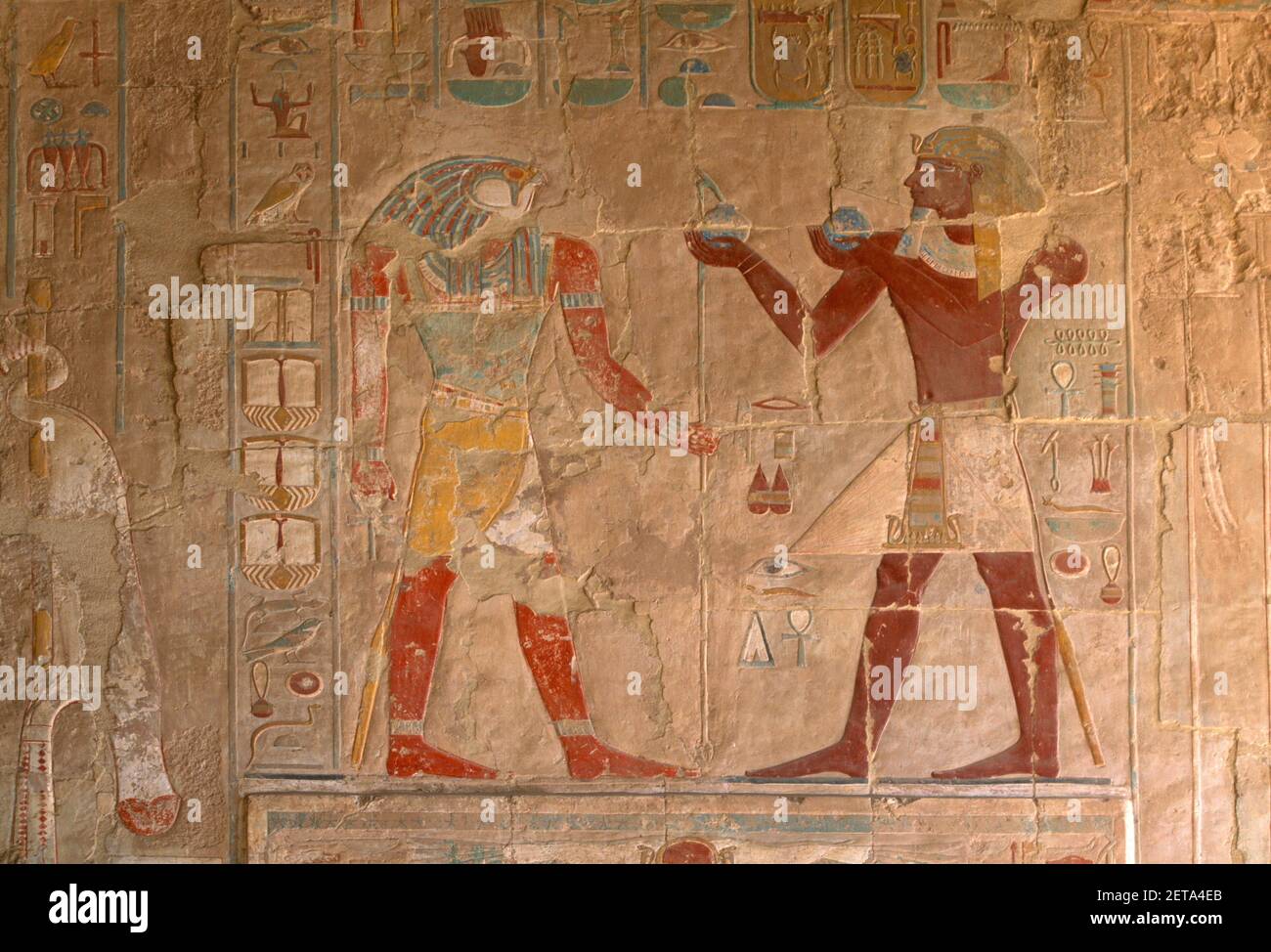 Luxor Egypte Deir El Bahri Hatshepsut Cartouche Banque D'Images