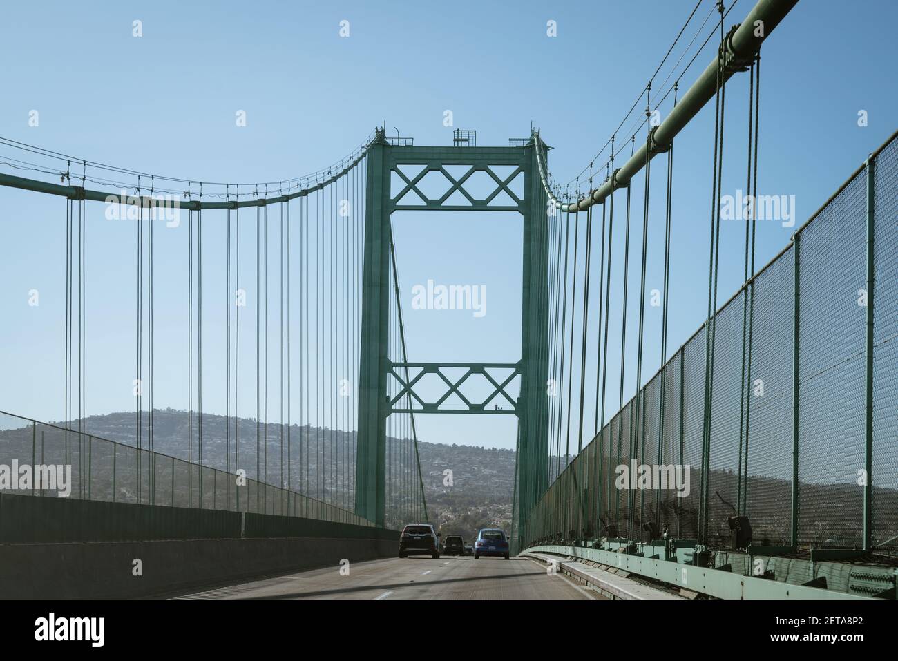 Le pont Vincent Thomas à San Pedro, Port de Los Angeles. Banque D'Images