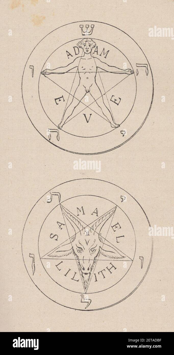 Les pentagrammes de la couleur de la clef de la Magie Noire. Banque D'Images