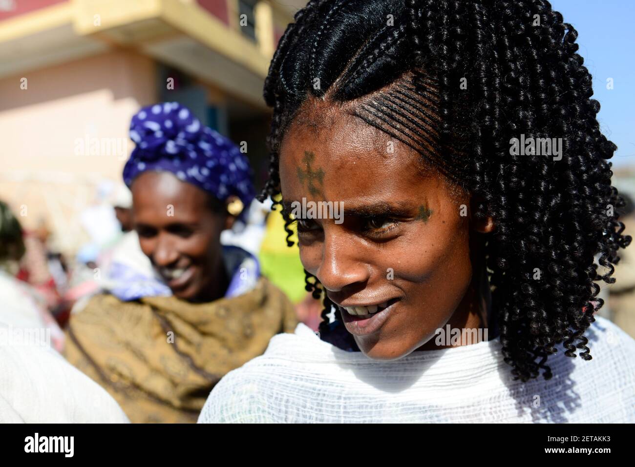 Une femme Tigrayan élégante à Mekele, en Éthiopie. Banque D'Images