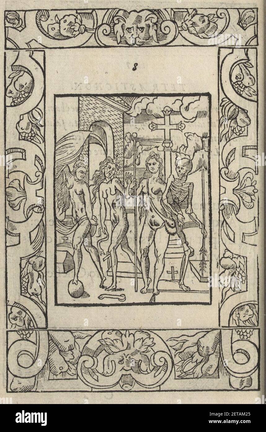 Perriere-morosophie-8 muerte parca y forrtuna. Banque D'Images