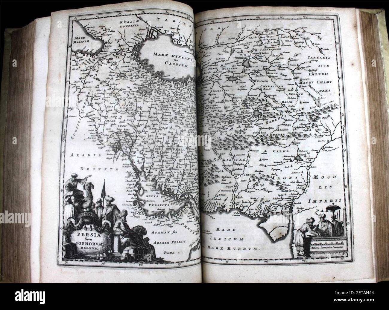 Persia - cartes de 'Asie, de Naukeurige Beschryving van Het Rijk des Grooten Mogols, en een groot gedeelte van Indien...' par Olfert Dapper, Amsterdam 1672. Banque D'Images