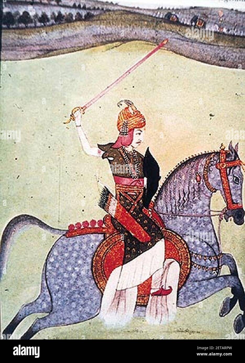 Peshwa Baji Rao I à cheval. Banque D'Images