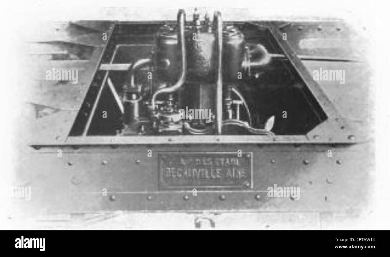Peter Bauer - Lastautomobile im Pariser salon 1906 - Straßenbahnwagen mit Benzinmotorantrieb von Décauville Ainé (Zeitschrift des Mitteleuropäischen Motorwagen-Vereins, 1907, heft 3, S. 57, Fig. 16). Banque D'Images