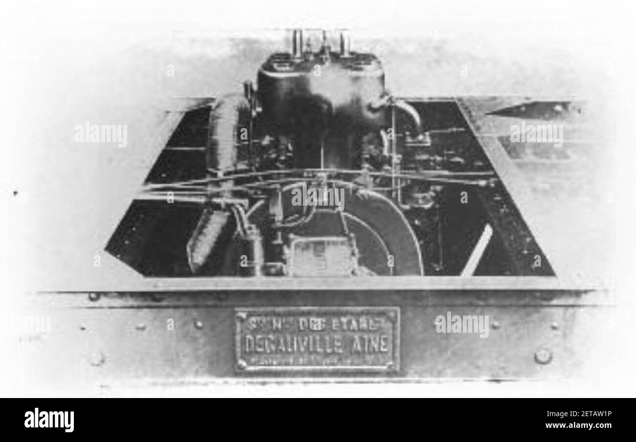 Peter Bauer - Lastautomobile im Pariser salon 1906 - Straßenbahnwagen mit Benzinmotorantrieb von Décauville Ainé (Zeitschrift des Mitteleuropäischen Motorwagen-Vereins, 1907, heft 3, S. 57, Fig. 15). Banque D'Images