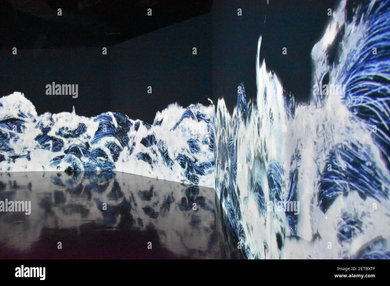Un art numérique avec vagues à Tokyo Banque D'Images