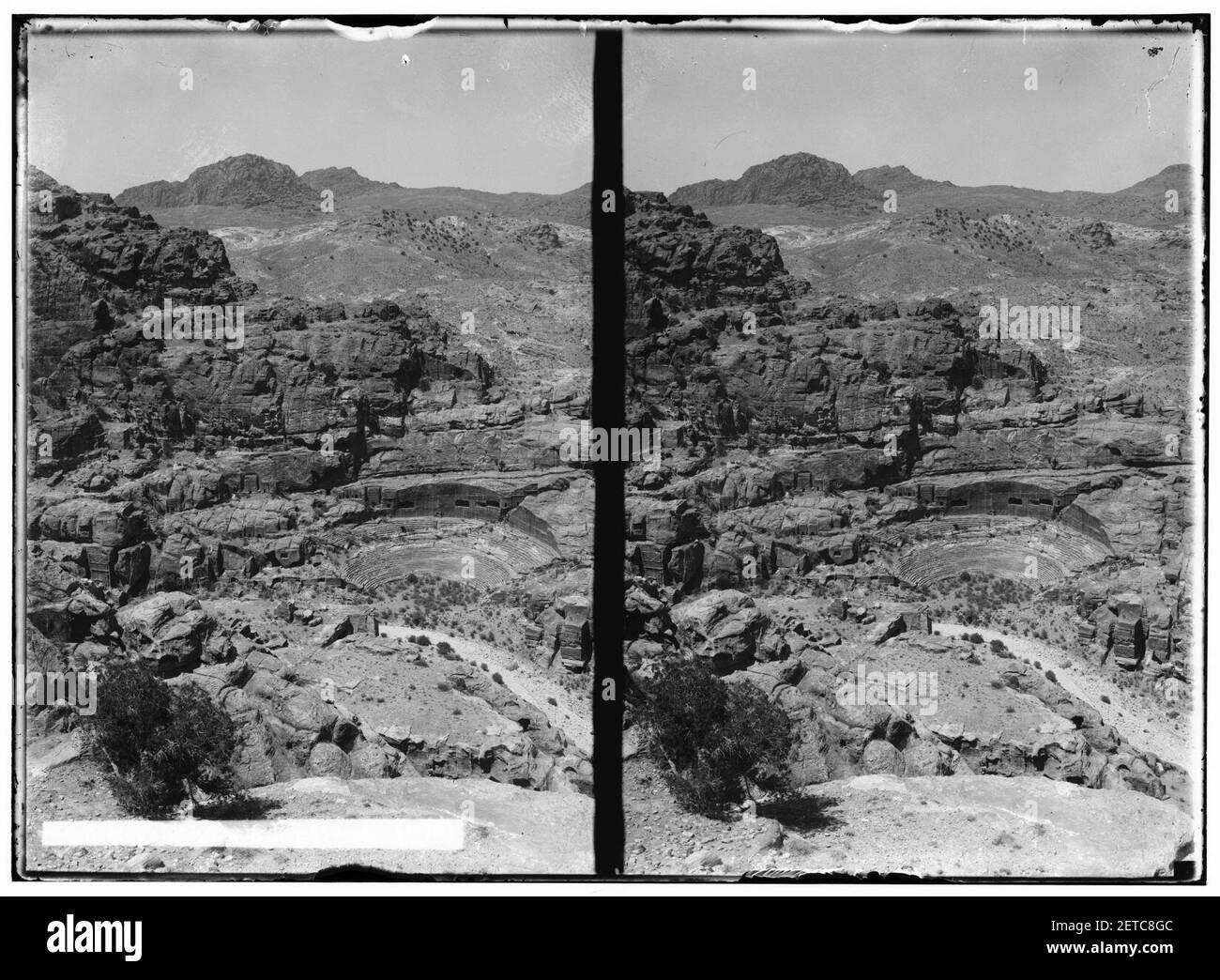 Petra en Transjordanie. Le théâtre d'el-Hubta Banque D'Images