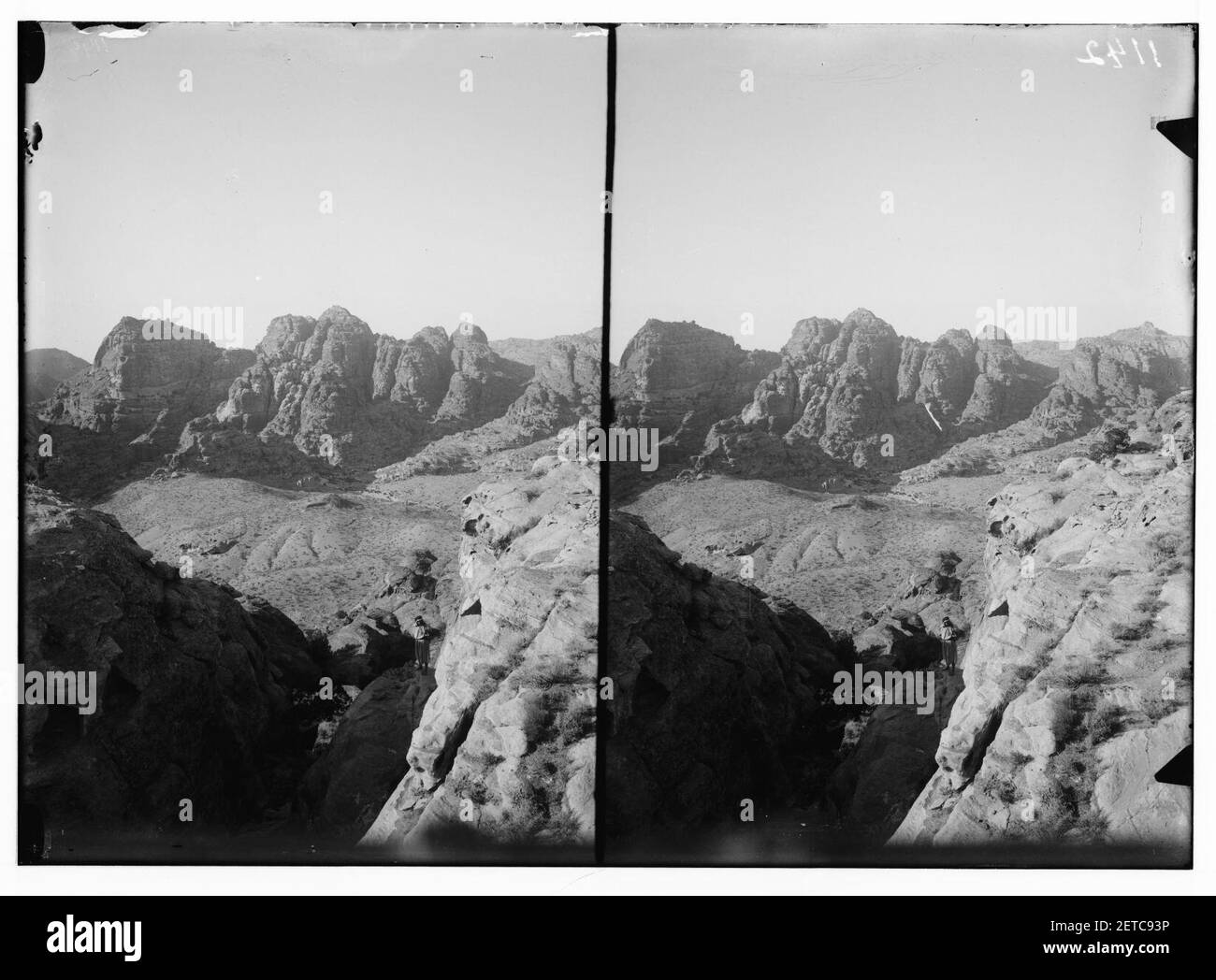 Petra en Transjordanie. Vue sur les montagnes, à N. Banque D'Images