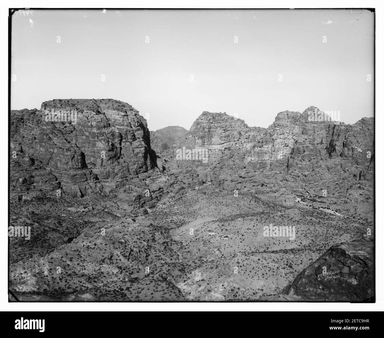 Petra. Panorama de montagnes de Pétra, dans trois sections Banque D'Images