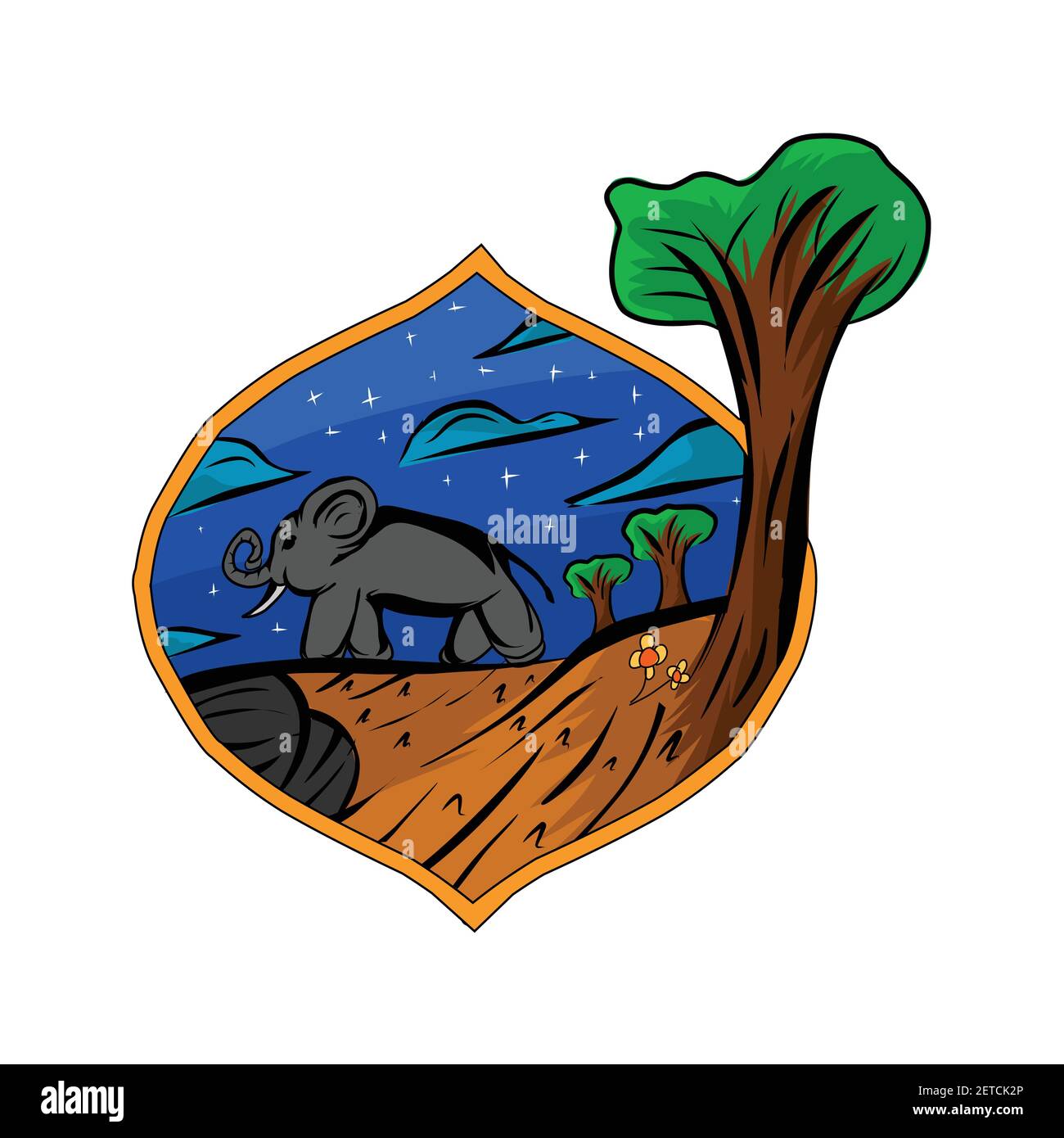 Vecteur de badge Starry Night Jungle. Vue étoilée avec illustration de la montagne. Bon pour la marchandise. Illustration de Vecteur Vecteur de badge Starry Night Jungle. Vue étoilée avec illustration de la montagne. Bon pour la marchandise. Illustration de Vecteur