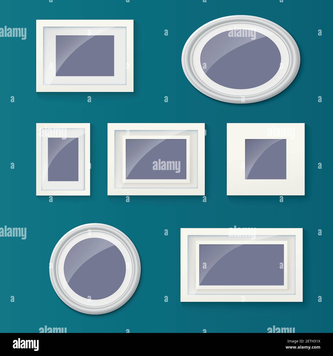 Ensemble de cadres et de photos différents. Illustration de Vecteur