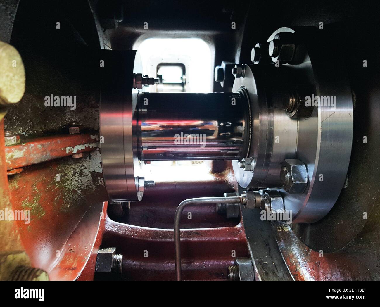 Piston de compression de gaz dans le compresseur Banque D'Images