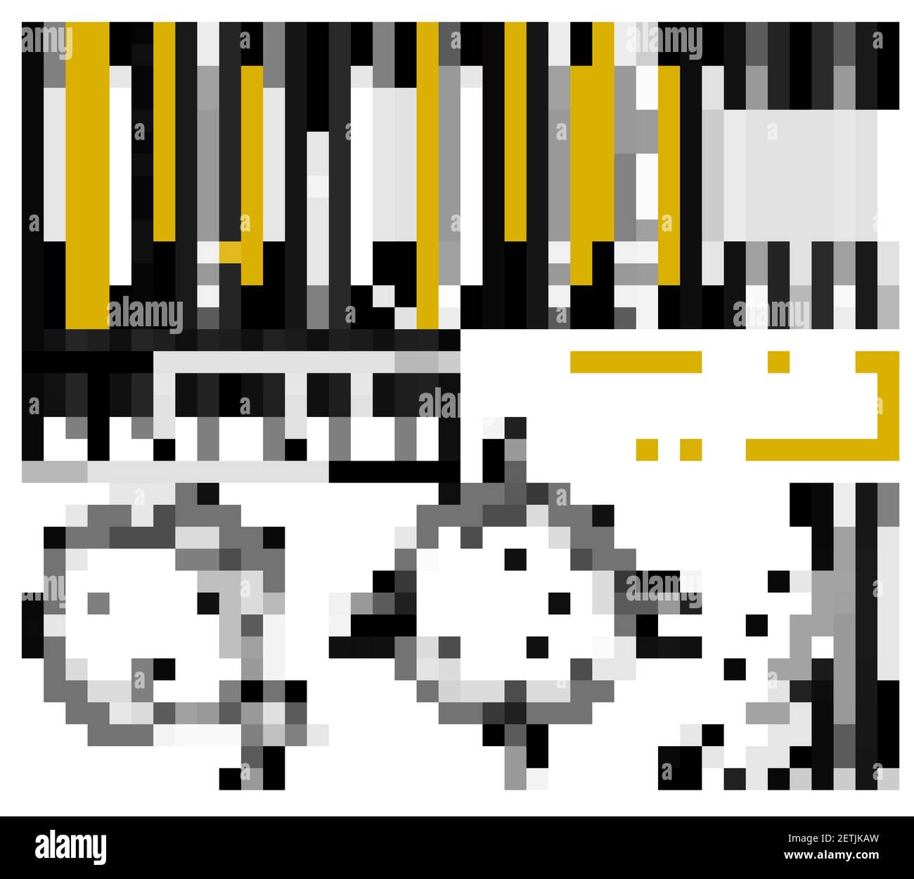 Icône de la vue supérieure des marquages routiers noirs définie avec un marquage différent illustration vectorielle blanche et jaune Illustration de Vecteur