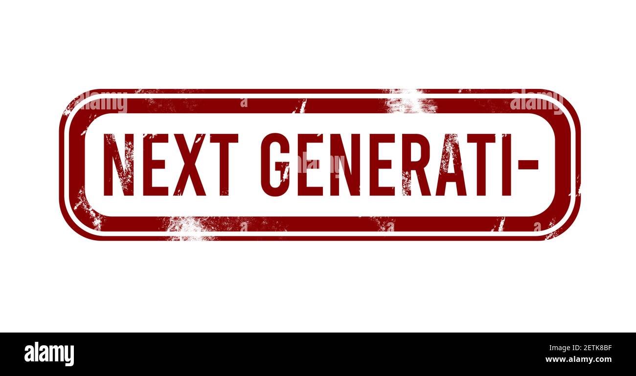 Next Generation - bouton rouge grunge, stamp Banque D'Images