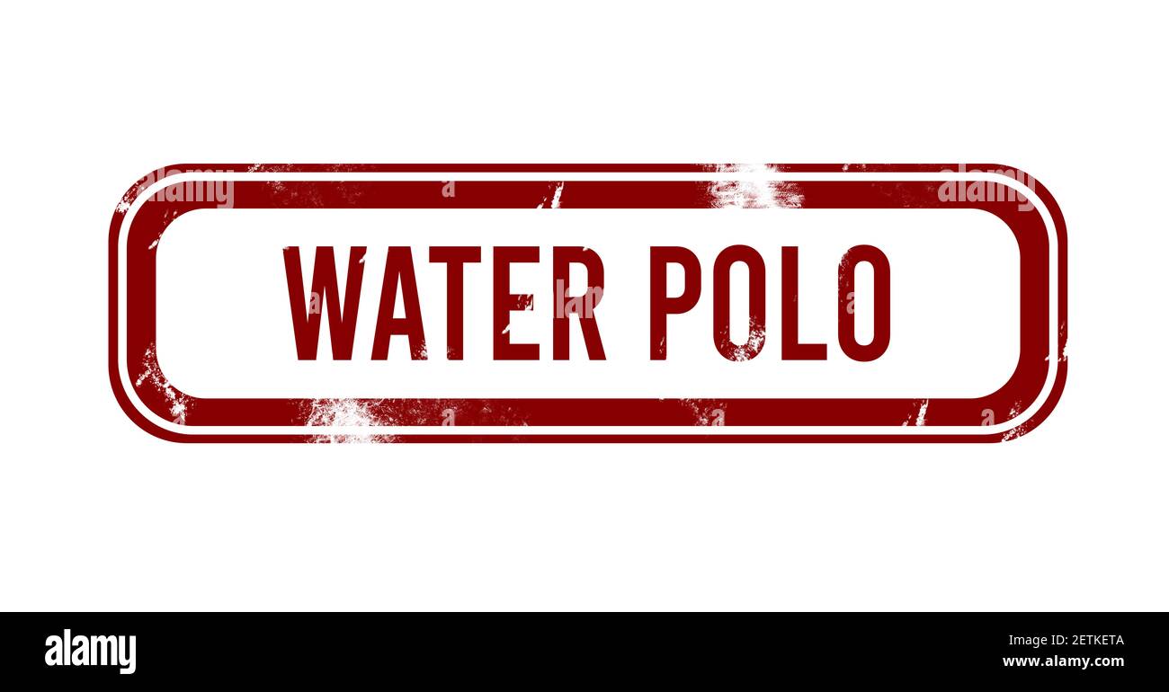 Water Polo - bouton de grunge rouge, timbre Banque D'Images