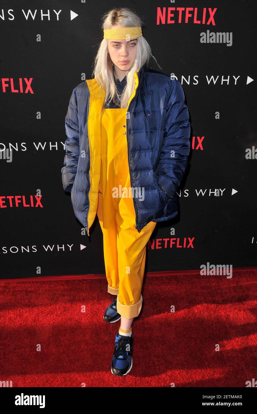 Billie Eilish a la premiere de Netflix 13 Reasons Why de Los Angeles qui s est tenue aux Paramount Pictures Studios de Los Angeles en Californie le jeudi 30 mars 2017. Photo de