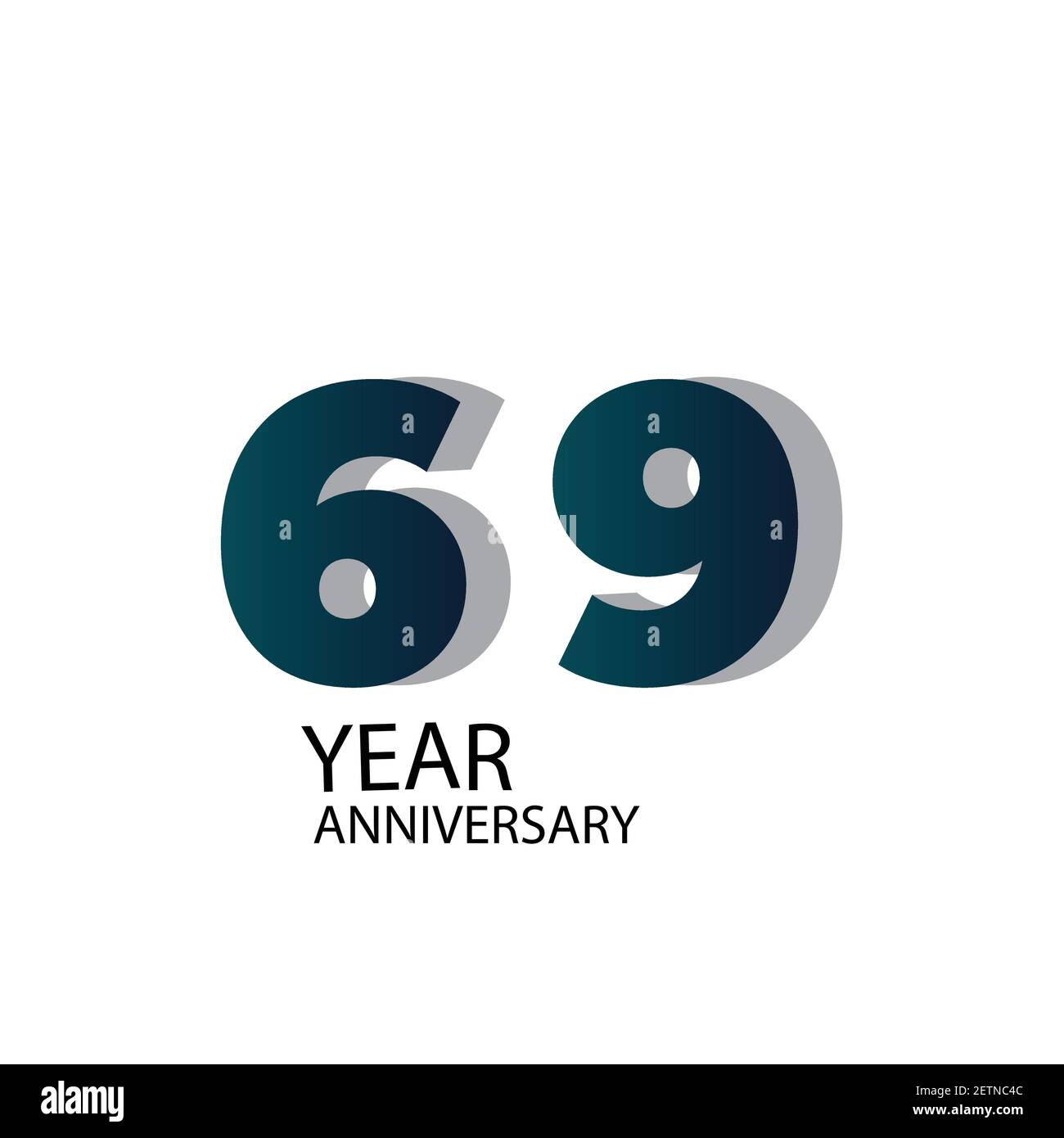 Modele Vectoriel Anniversaire 69 Ans Design Illustration Bleu Elegant Blanc Arriere Plan Image Vectorielle Stock Alamy