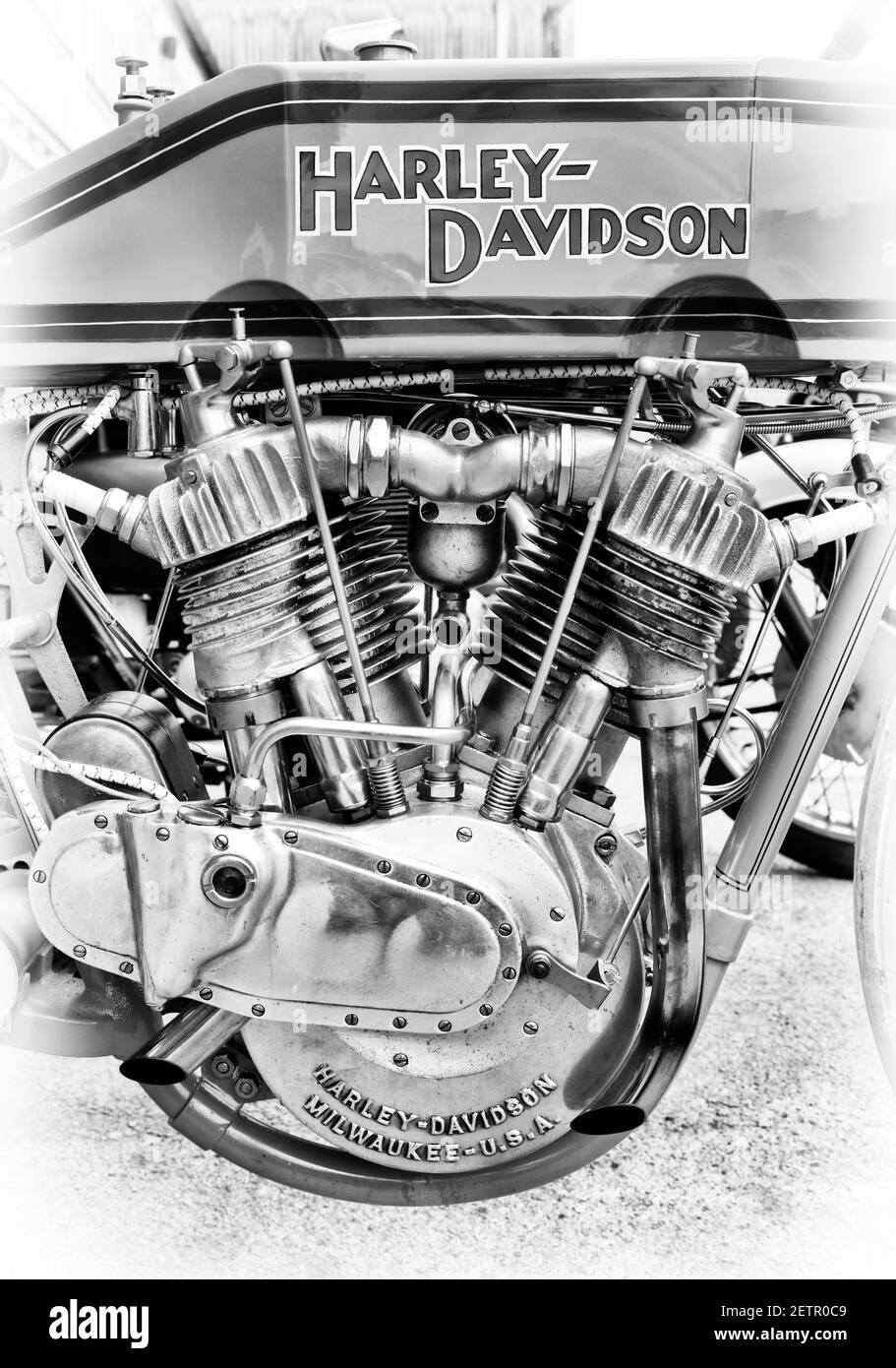 Vintage Harley Davidson 8 soupapes Boardtrack Racer moto à Brooklands, Weybridge, Surrey, Angleterre Banque D'Images