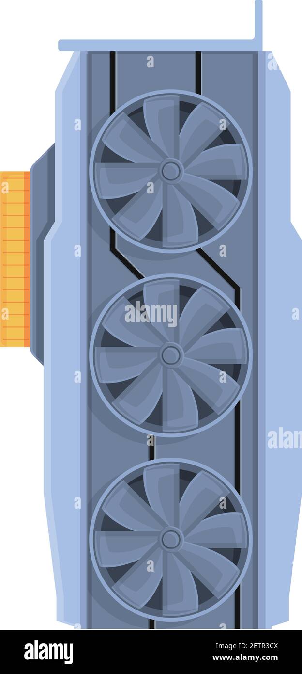 Icône de la carte graphique matérielle. Dessin animé de l'icône de vecteur de carte gpu matérielle pour la conception Web isolée sur fond blanc Illustration de Vecteur