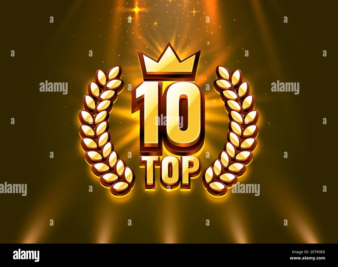 Affiche du prix du meilleur podium des 10 meilleures, objet doré. Illustration vectorielle Illustration de Vecteur