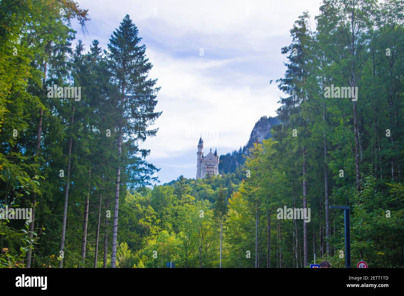 neuschwanstein, célèbre château de contes de fées, princesses et amants, se distingue par le ciel bleu et les forêts sur fond de lacs Banque D'Images neuschwanstein, célèbre château de contes de fées, princesses et amants, se distingue par le ciel bleu et les forêts sur fond de lacs Banque D'Images