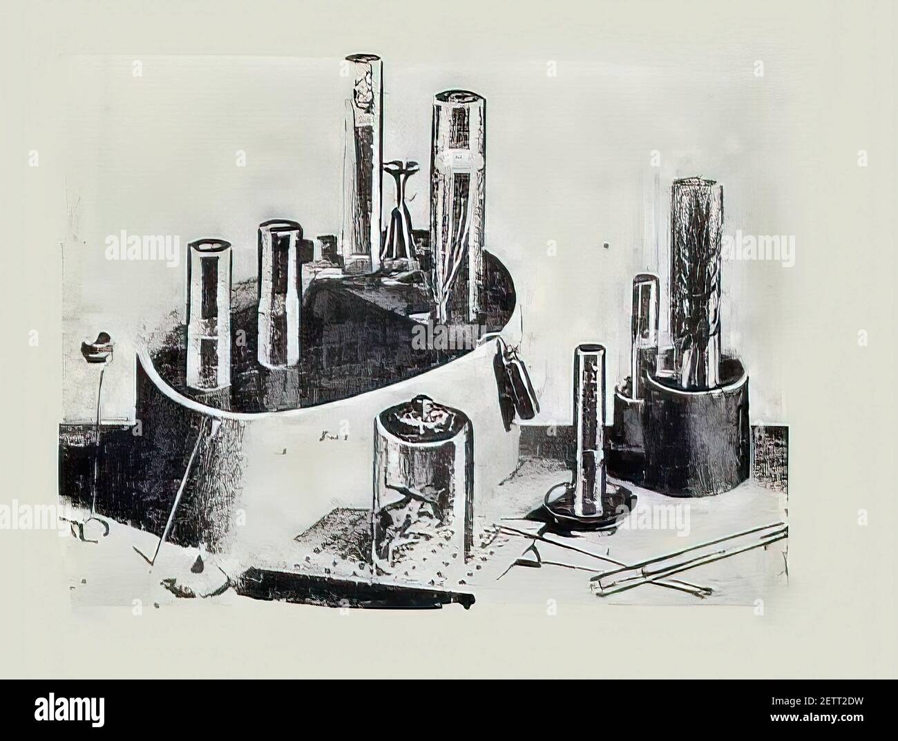 Une illustration d'outils alchimiques du XIXe siècle Banque D'Images
