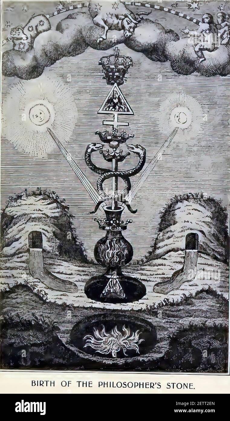 Une illustration alchimique du XIXe siècle Banque D'Images
