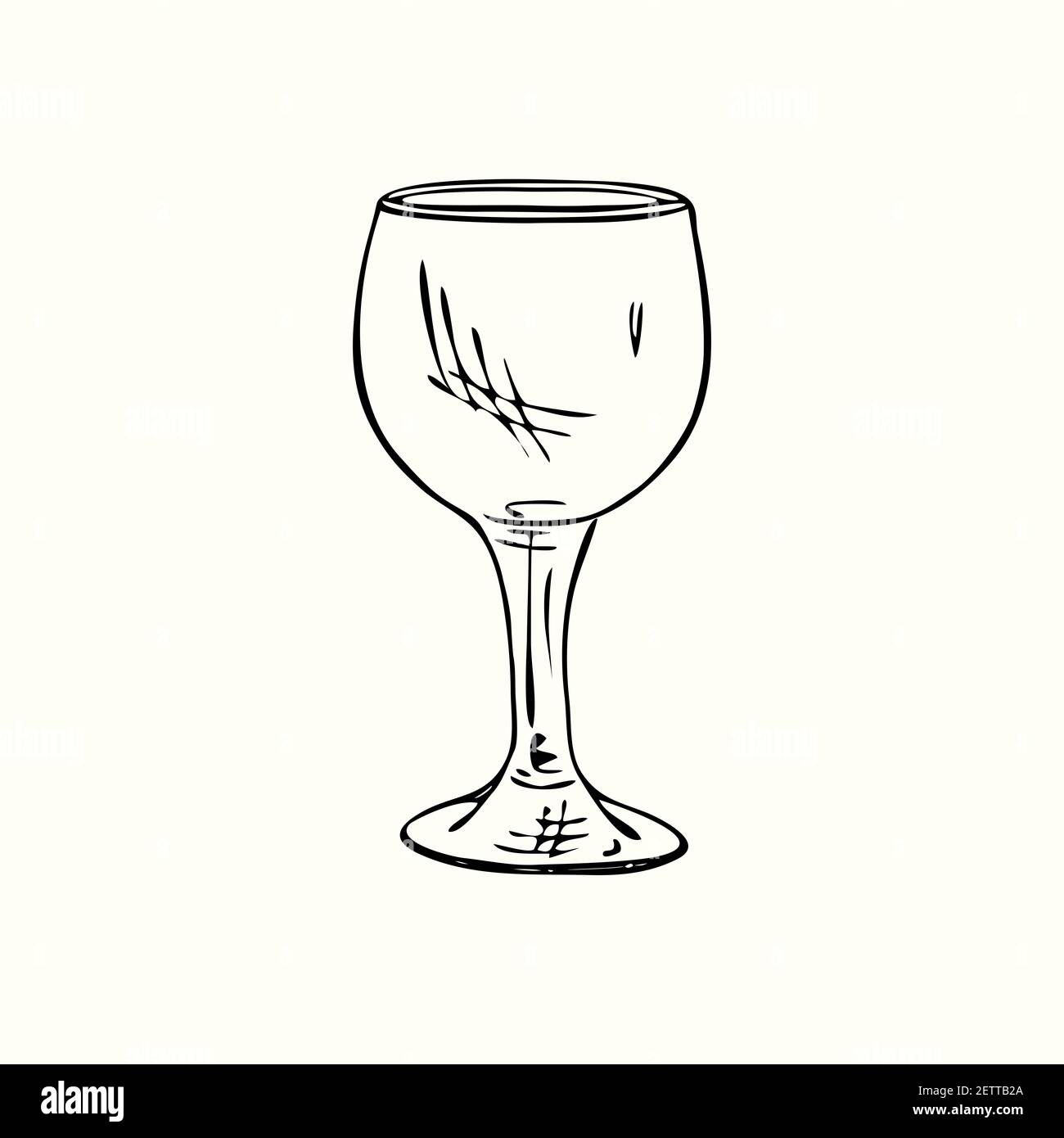 Verre de vin rouge isolé, contour simple dessin de Doodle, style de  gravure, élément de conception Photo Stock - Alamy