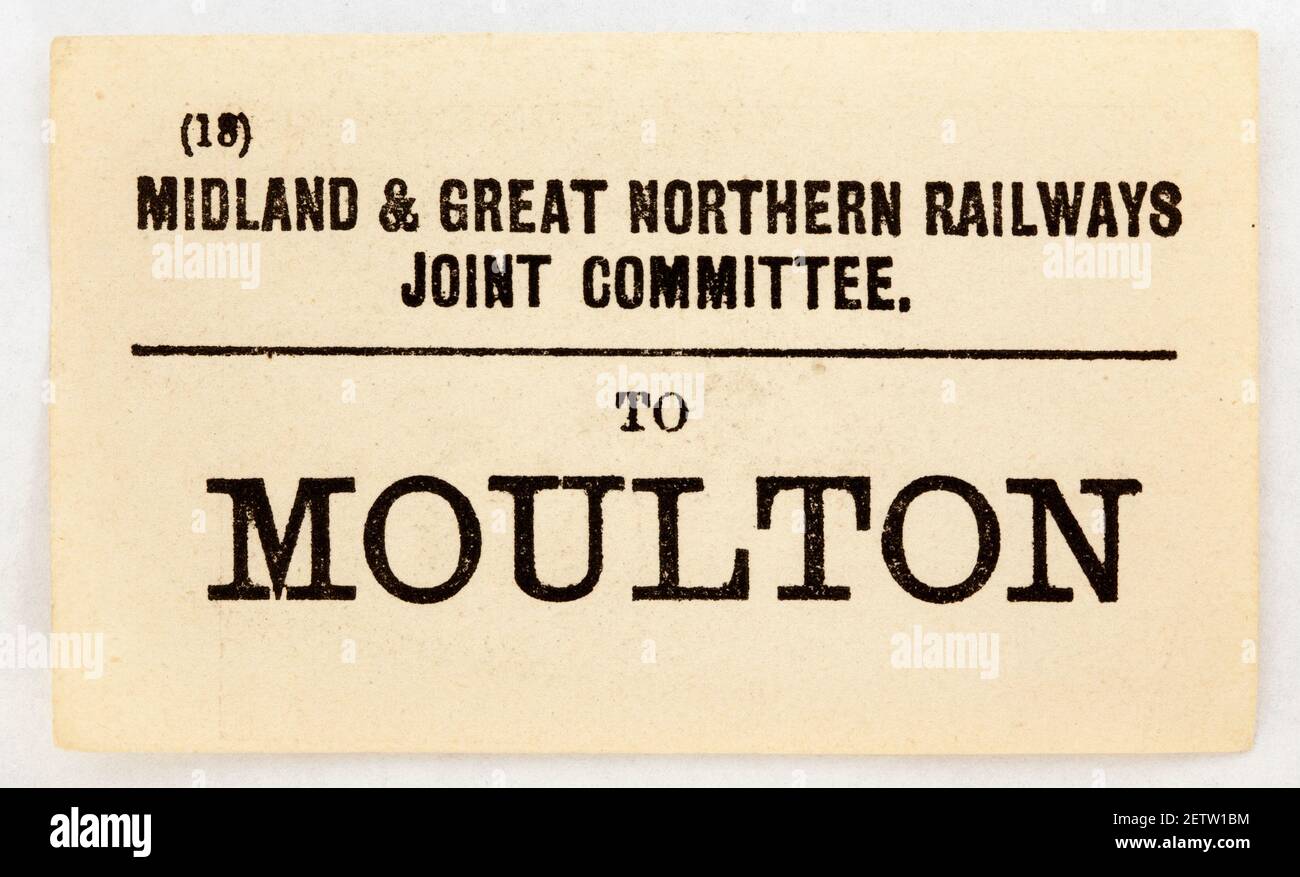 L'ancienne étiquette de bagage de chemin de fer à Molton Banque D'Images