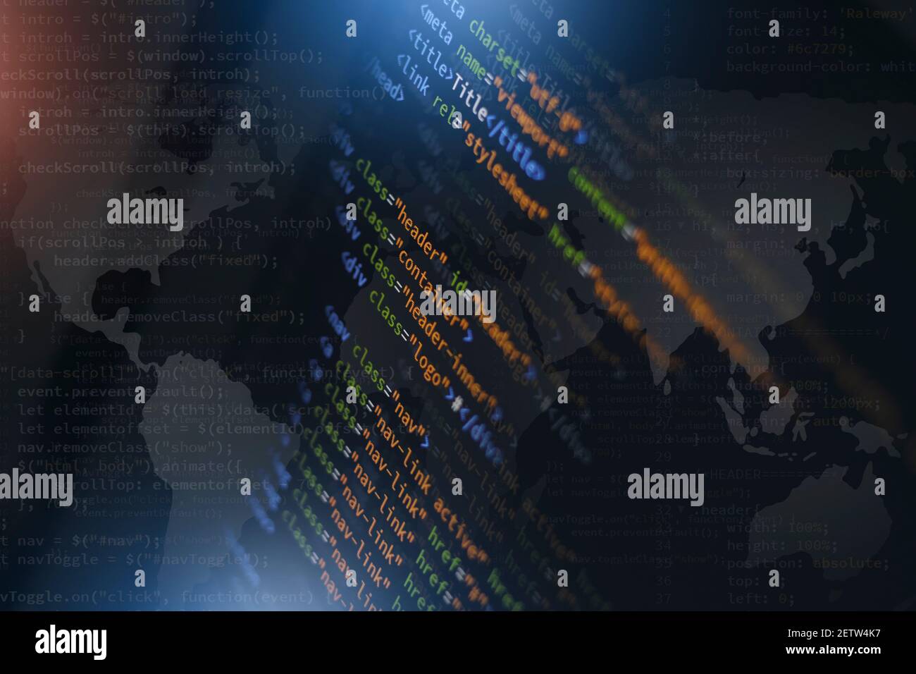 html front-end web développement du langage de programmation pour le codage de site web. mix media background Banque D'Images