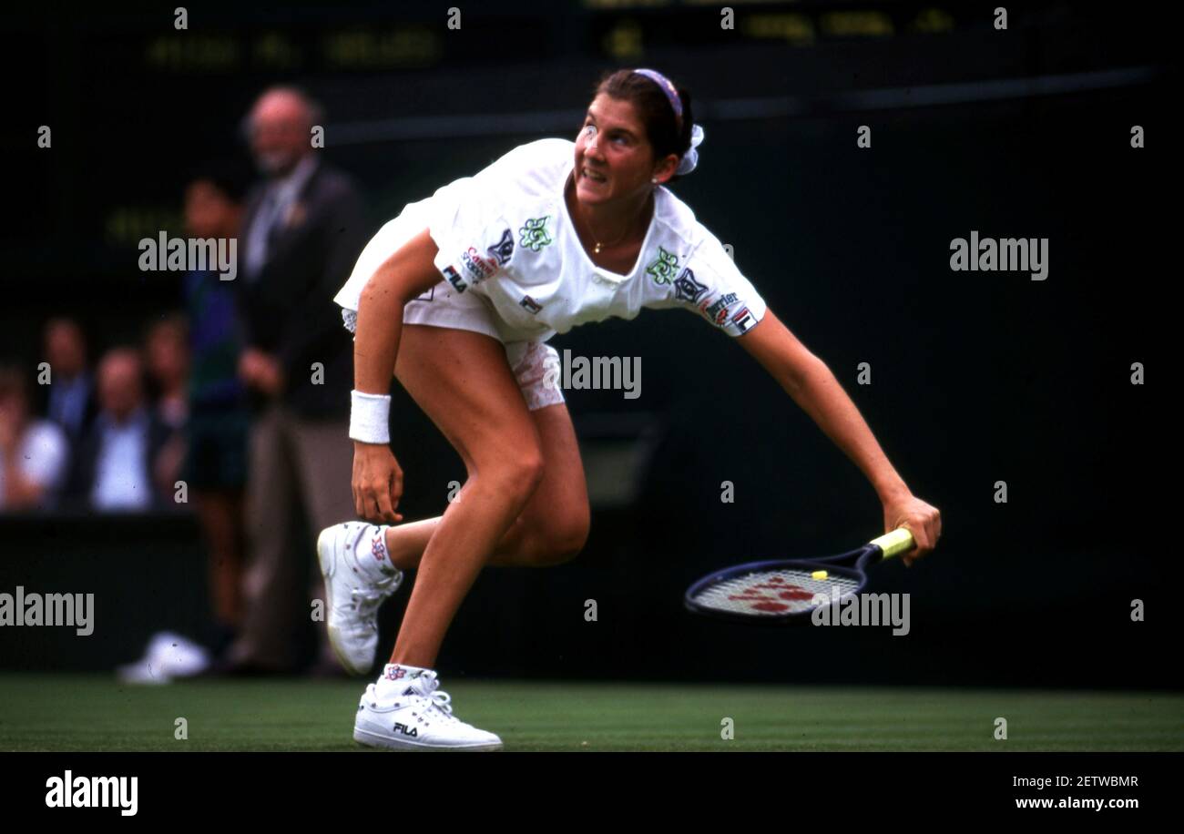 Monica Seles Wimbledon 1992 Banque D'Images