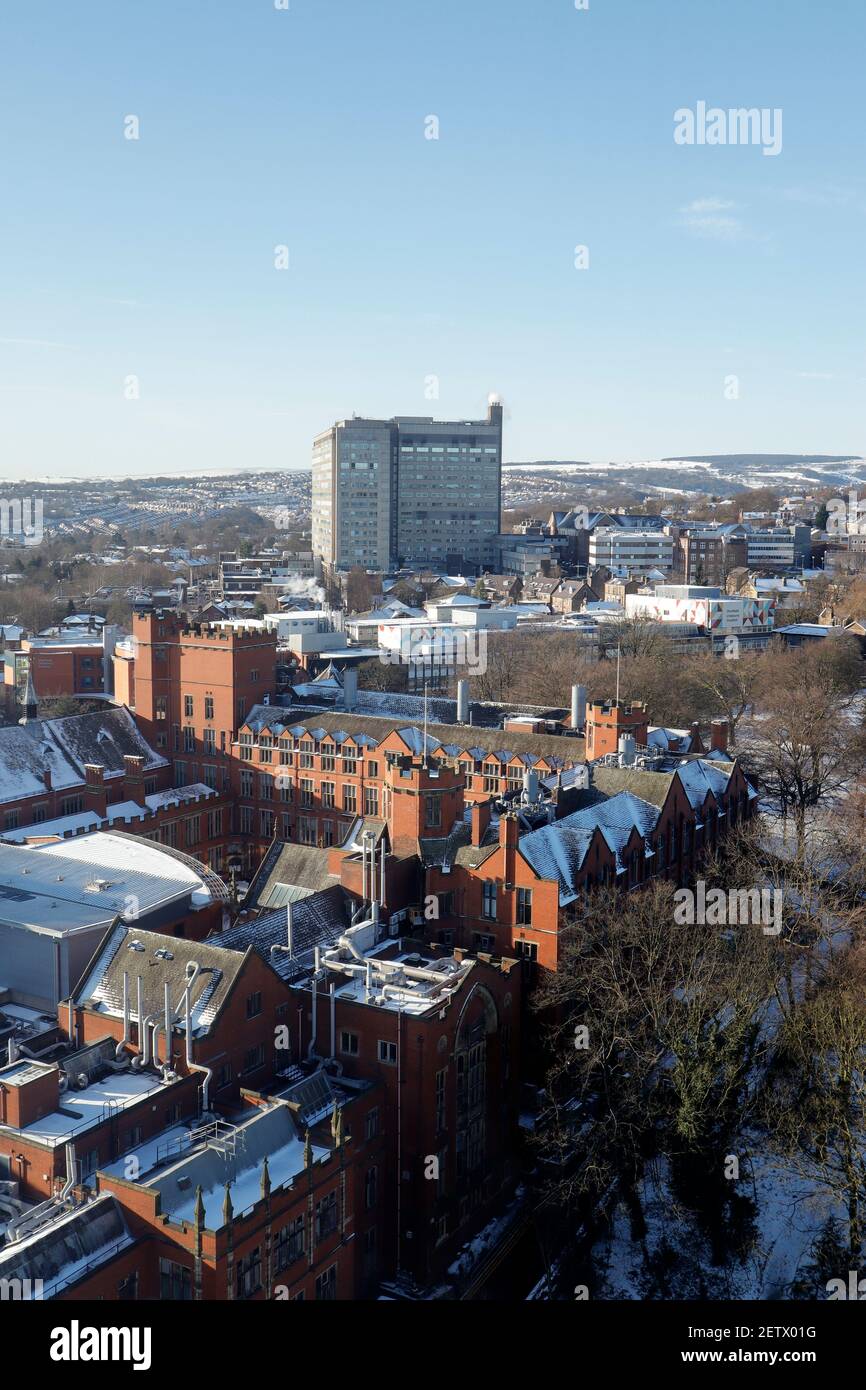 Sheffield après la chute de neige Angleterre Royaume-Uni Banque D'Images