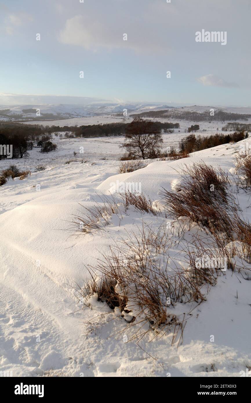 District de Derbyshire Peak après une forte neige 2021 Banque D'Images