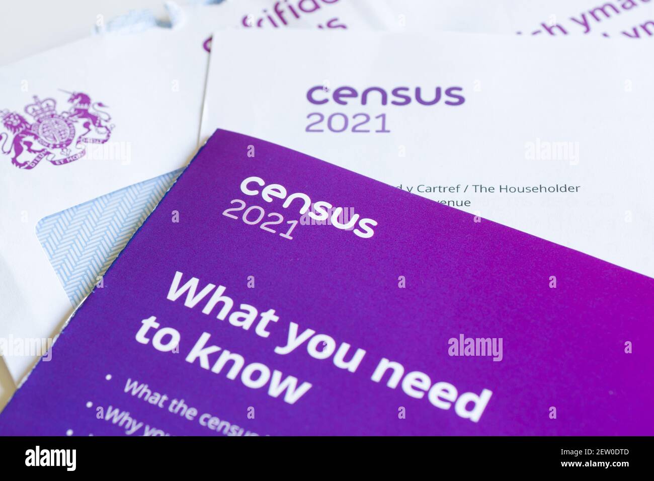Publication d'une lettre et d'un livret d'orientation pour le Recensement du Royaume-Uni de 2021 Par l'Office de la statistique nationale avec des données à être Recueillies le dimanche 21 mars 2021 Banque D'Images