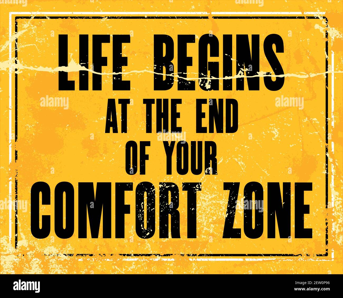 Un devis motivant avec texte la vie commence à la fin de votre zone de confort. Concept de conception d'affiches de typographie vectorielle Illustration de Vecteur