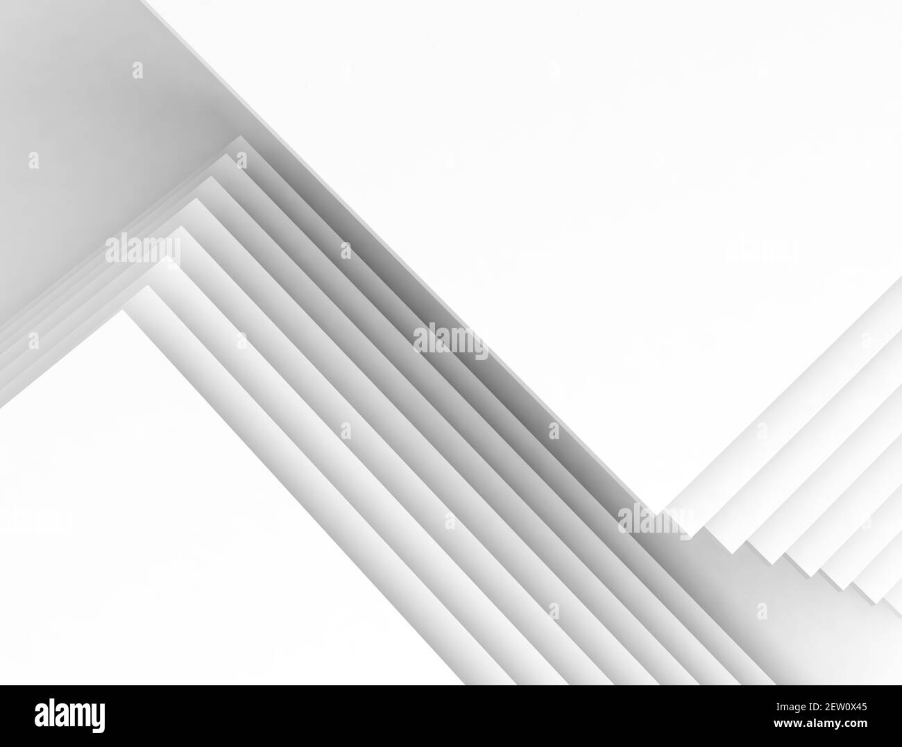 Arrière-plan blanc abstrait, motif géométrique de papier chevauchant les carrés et les ombres. illustration de rendu 3d Banque D'Images