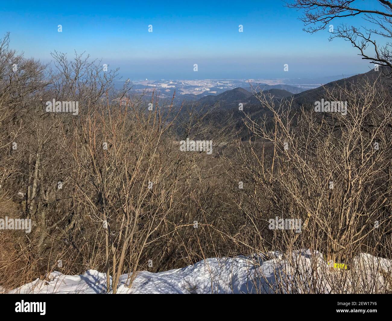 Vue panoramique sur Gangneung, Corée du Sud en hiver Banque D'Images