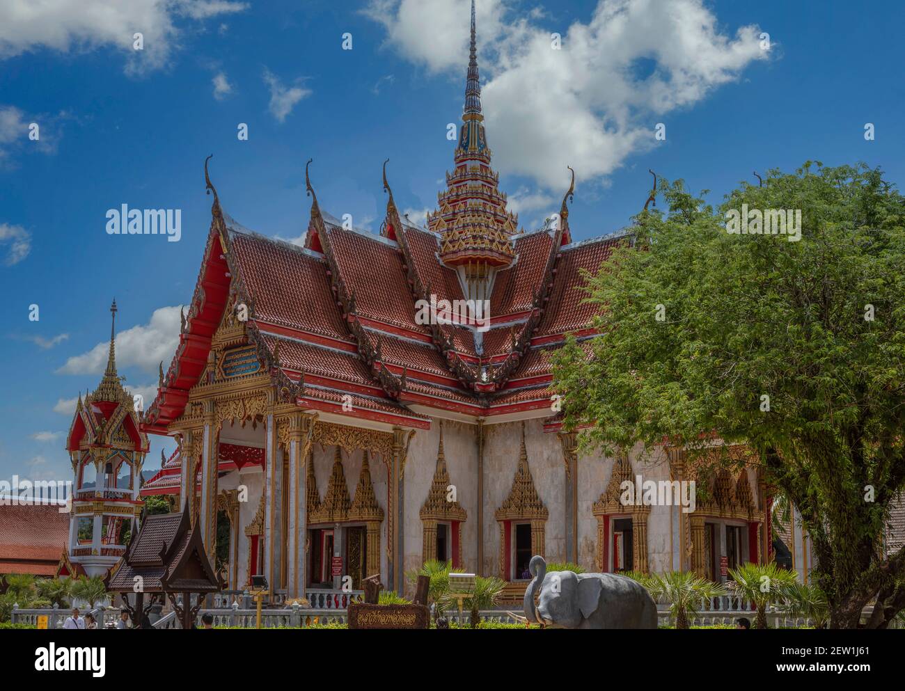 Chalong Wat, temple, Phuket, Thaïlande Banque D'Images