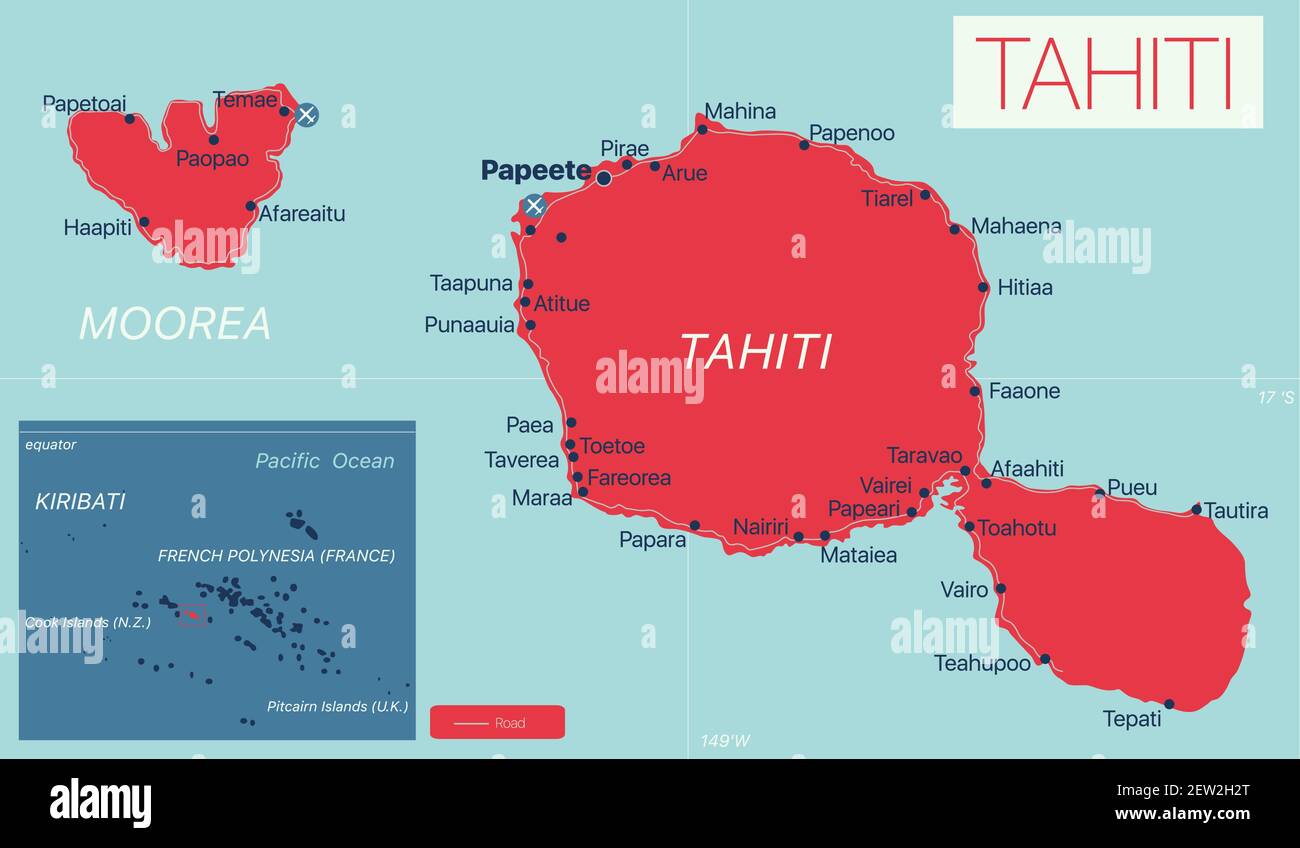 carte détaillée de tahiti