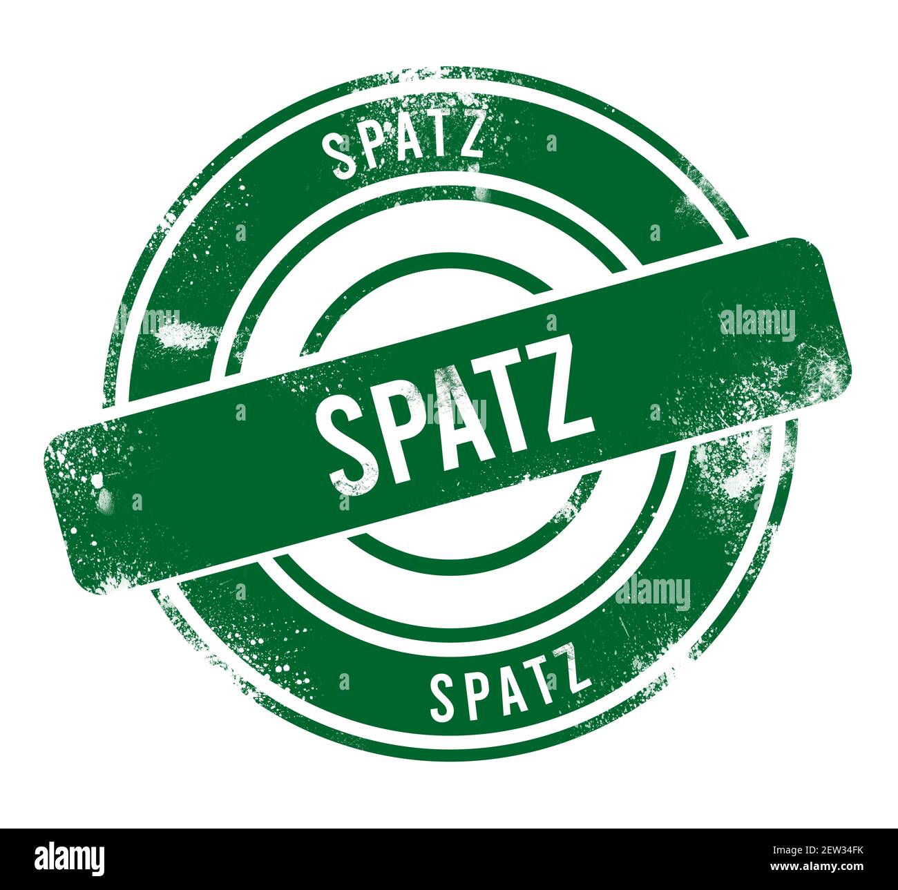 Spatz - bouton rond vert grunge, tampon Banque D'Images